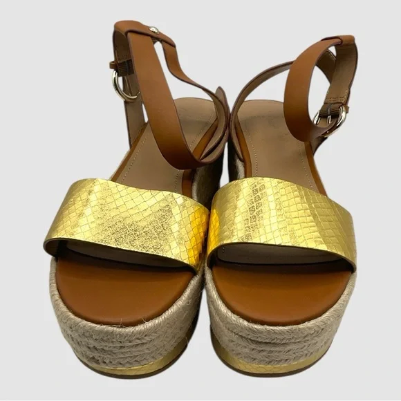 Marc Fisher Gold and Brown Espadrille Wedges - Picture 4 of 4